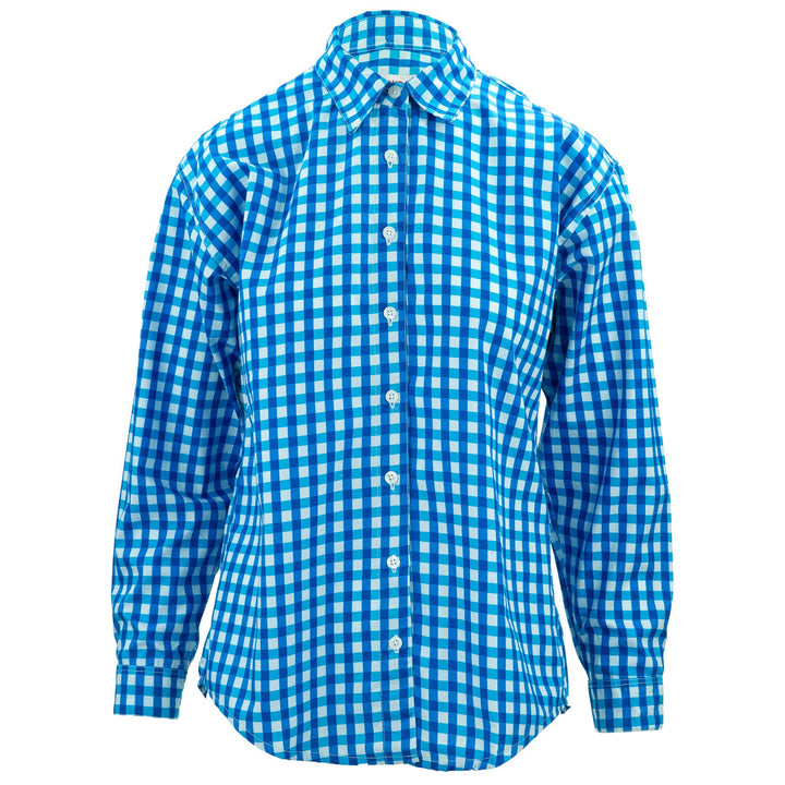 Classic Women's Shirt - Cerulean  Blue Gingham