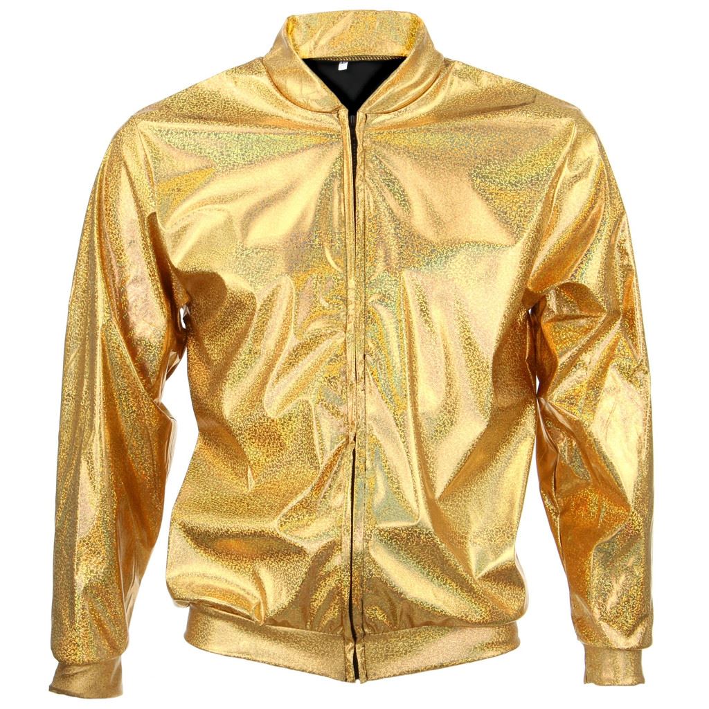 Unisex Shiny Bomber Jacket - Gold LoudElephant Unisex Shiny Bomber Jacket - Gold LoudElephant