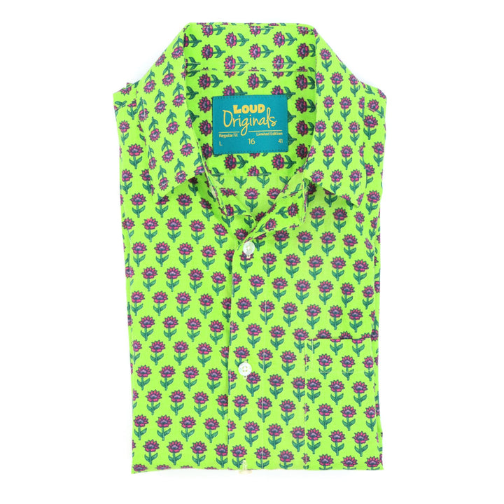 Regular Fit Short Sleeve Shirt - Neon Bloom