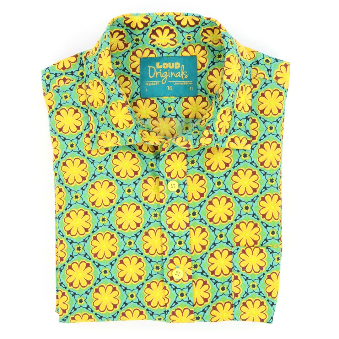 Regular Fit Short Sleeve Shirt - Floral Mosaic