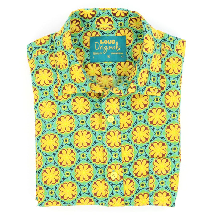 Regular Fit Short Sleeve Shirt - Floral Mosaic