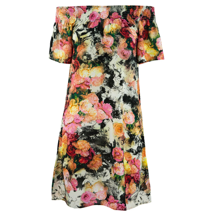 Shirred Comfy Dress - Midnight Bloom