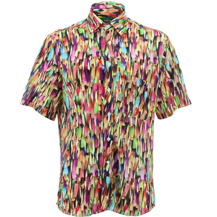 Regular Fit Short Sleeve Shirt - Brushstrokes