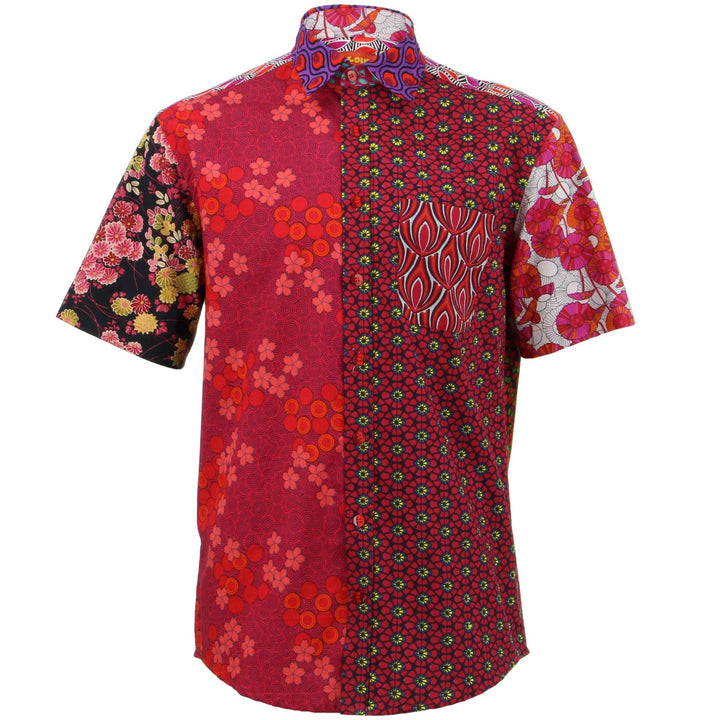 Regular Fit Short Sleeve Shirt - Random Mixed Panel