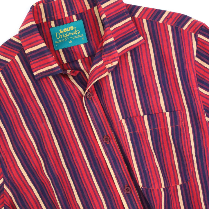 Regular Fit Short Sleeve Shirt - Havana Stripe