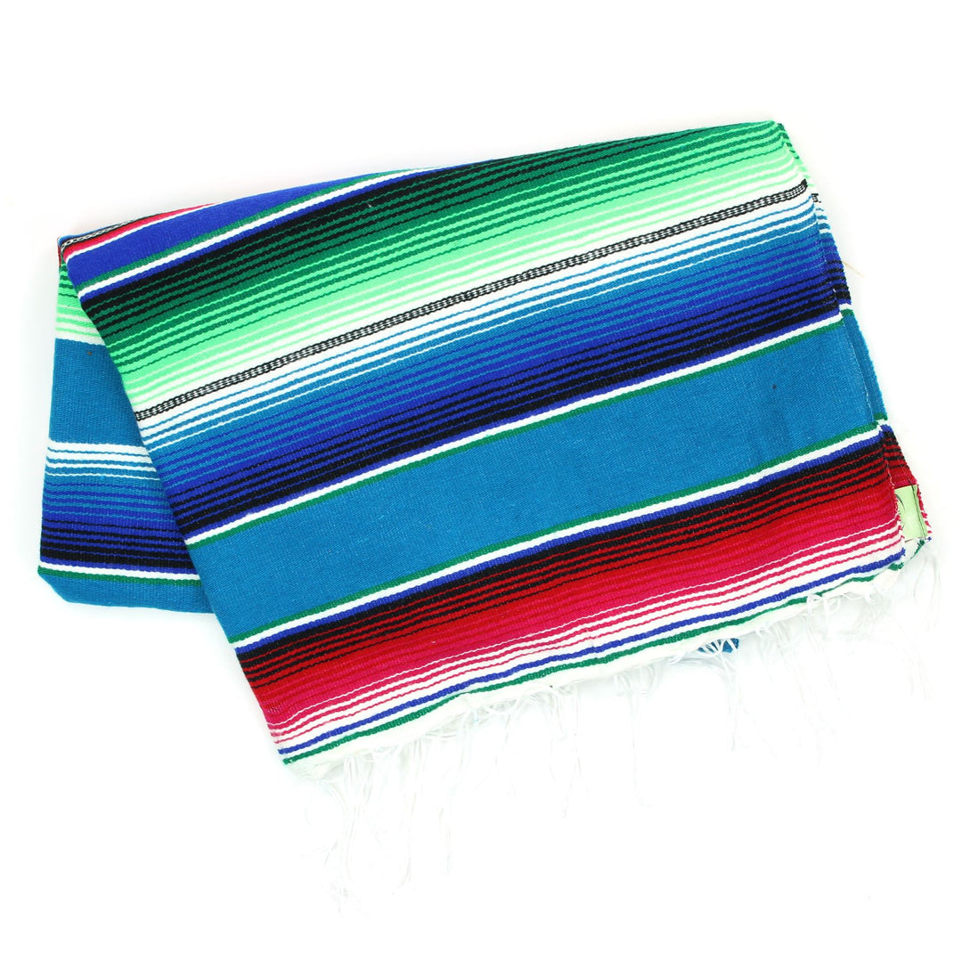 Handwoven Mexican Serape Small 192cm x 88cm - Green