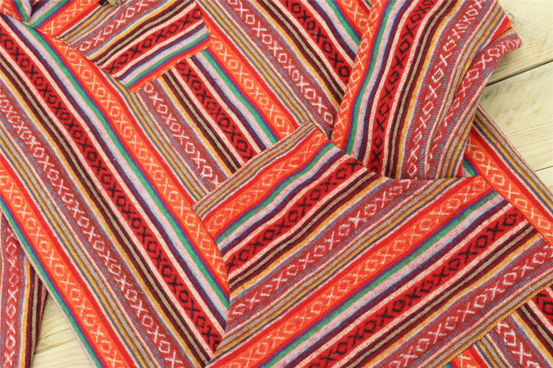 Brushed Gheri Cotton Baja Hoodie - Blood Orange