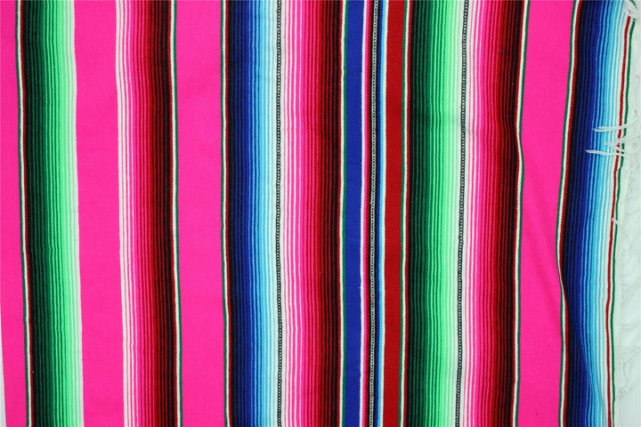 Handwoven Mexican Serape Small 192cm x 88cm - Fuschia