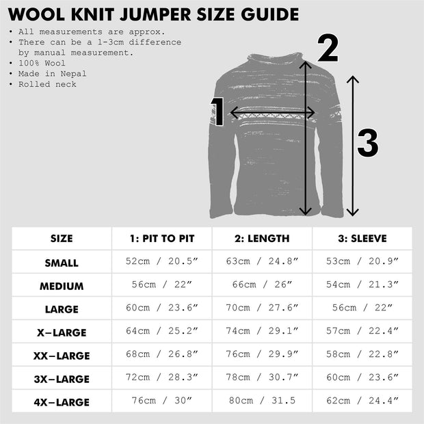 Hand Knitted Wool Jumper - Stripe Dark Rainbow