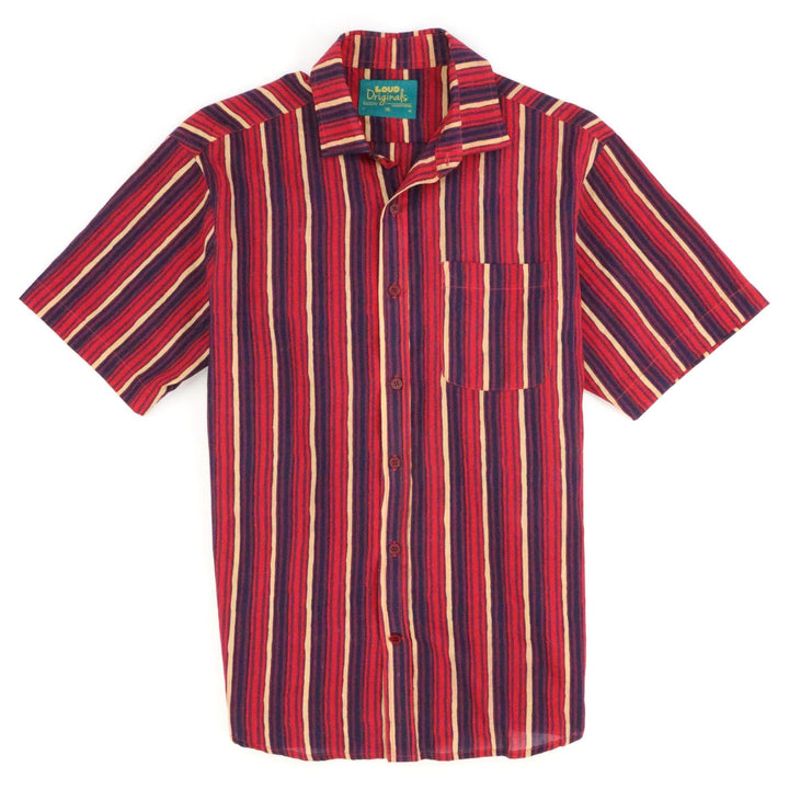 Regular Fit Short Sleeve Shirt - Havana Stripe
