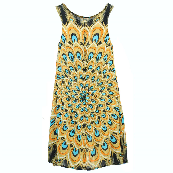 Shift Shaper Dress - Peacock Mandala Desert Haze
