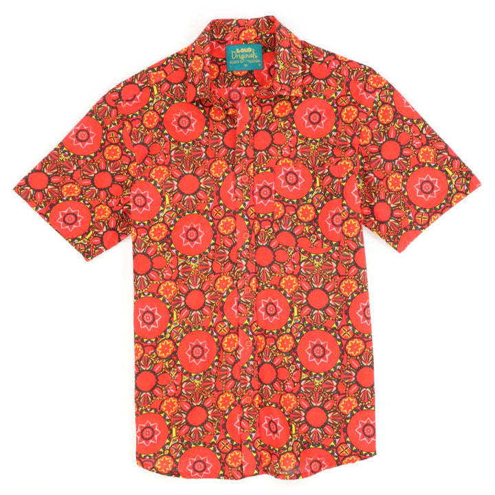 Regular Fit Short Sleeve Shirt - Red Geo