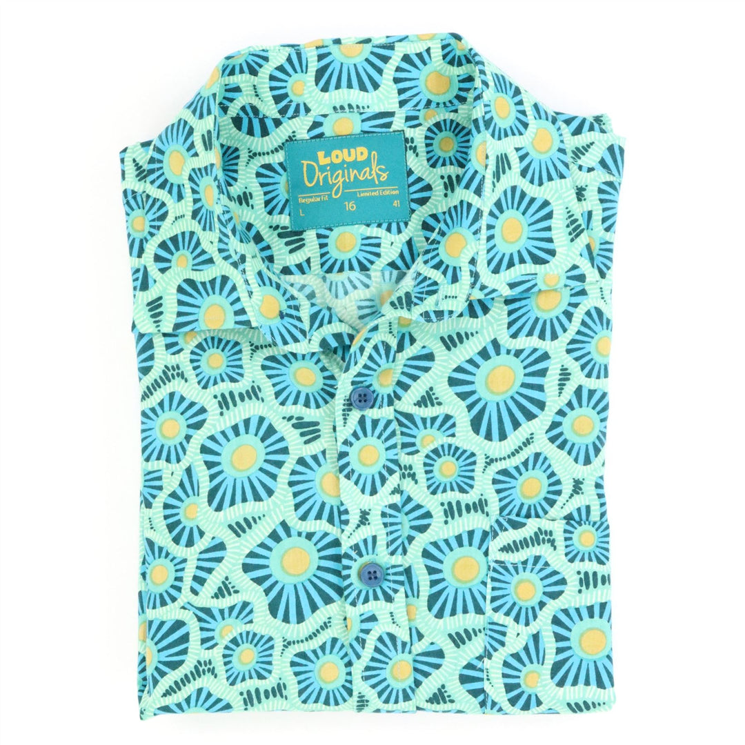 Regular Fit Short Sleeve Shirt - Blue Solstice