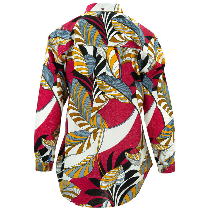 Classic Women's Shirt - Red Tropical Leaf
