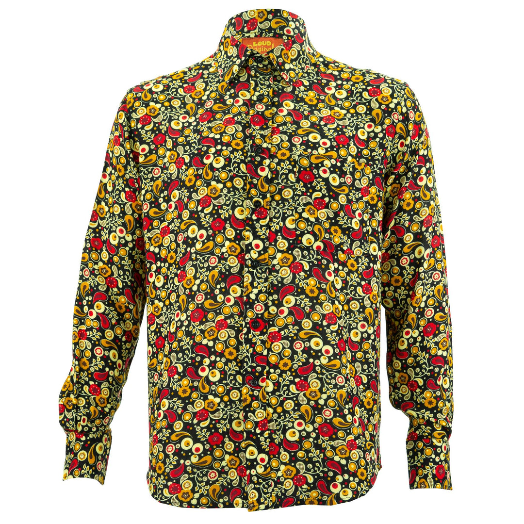 Regular Fit Long Sleeve Shirt - Paisley Garden - Red