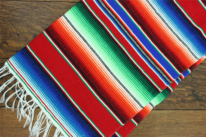 Handwoven Mexican Serape Small 192cm x 88cm - Red