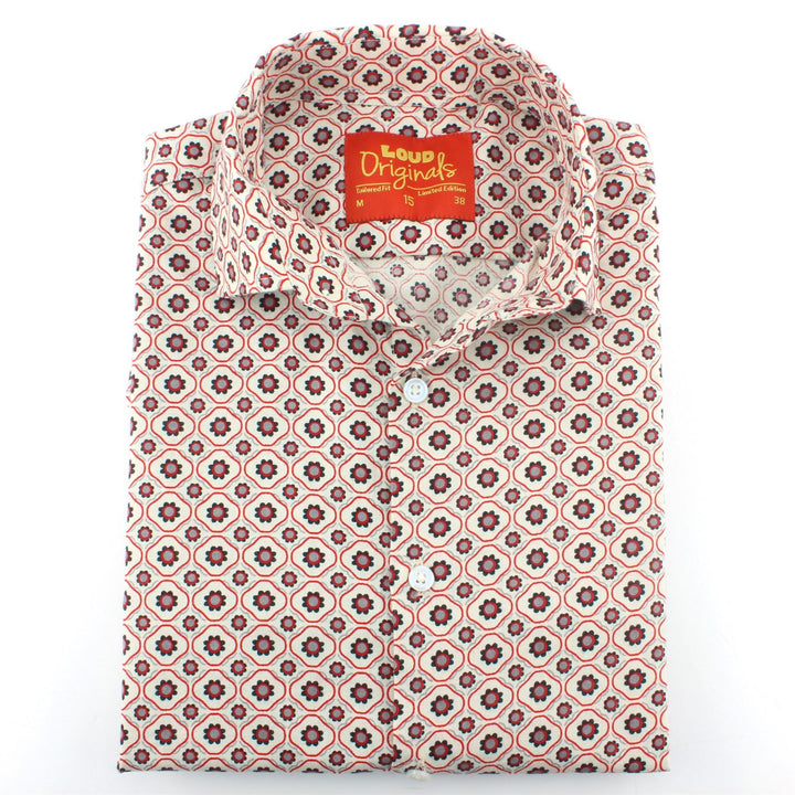 Tailored Fit Long Sleeve Shirt - Tiny Floral Tile