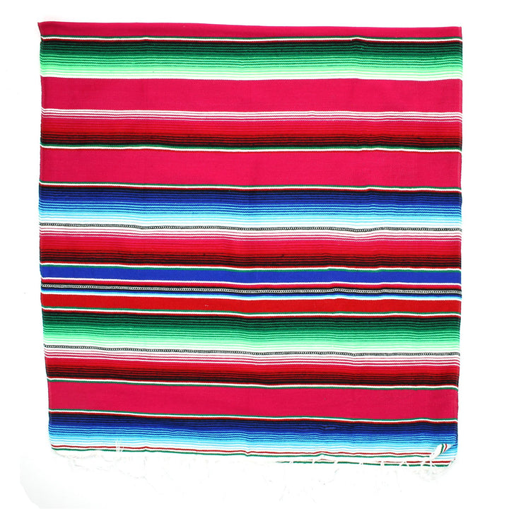 Handwoven Mexican Serape Small 192cm x 88cm - Pink
