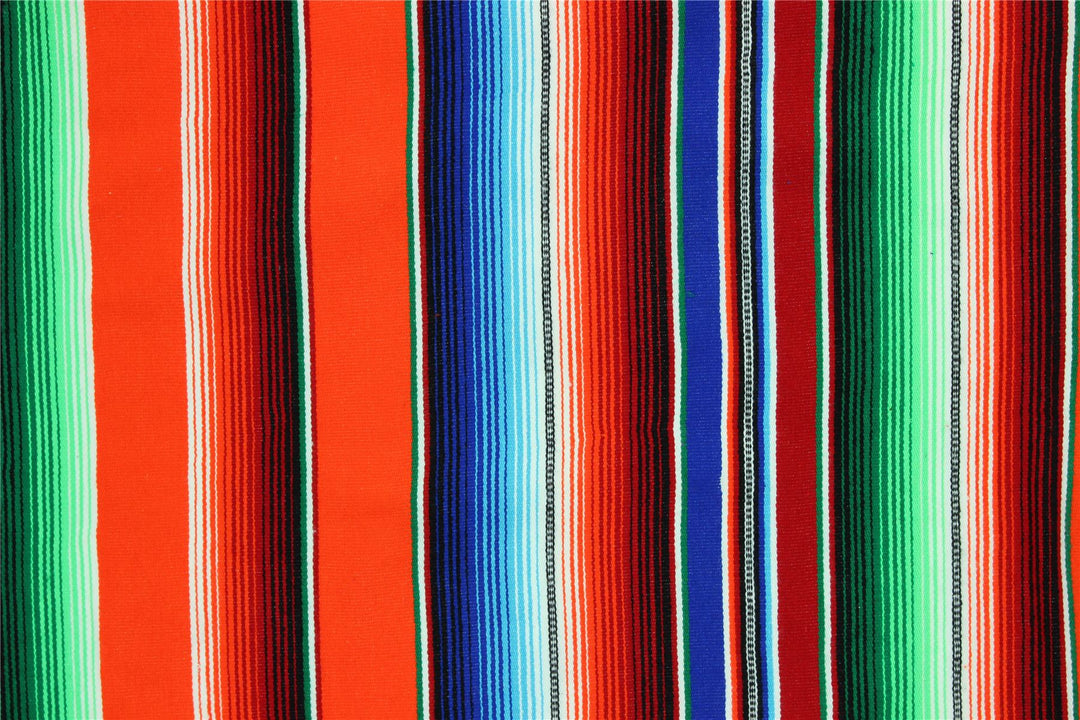 Handwoven Mexican Serape Small 192cm x 88cm - Orange