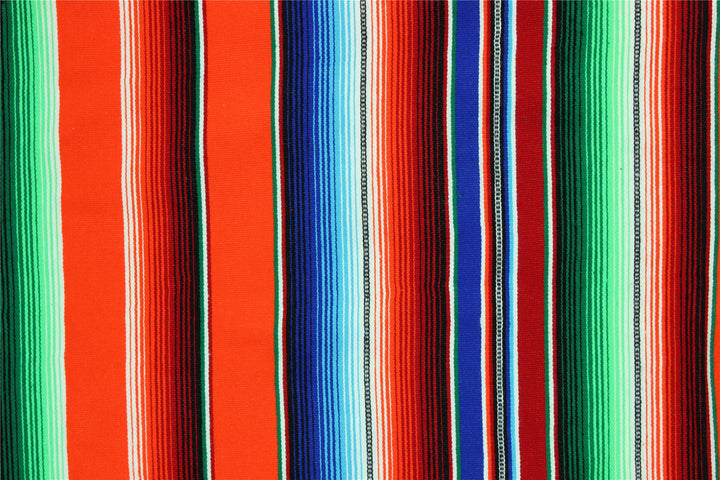 Handwoven Mexican Serape Small 192cm x 88cm - Orange