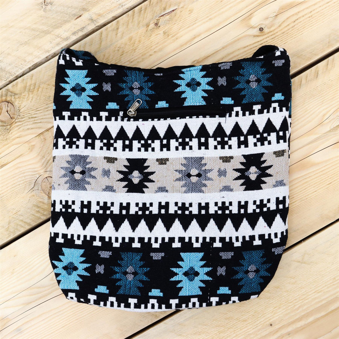 Cotton Canvas Sling Shoulder Bag - Aztec Grey