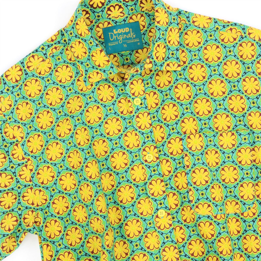 Regular Fit Short Sleeve Shirt - Floral Mosaic