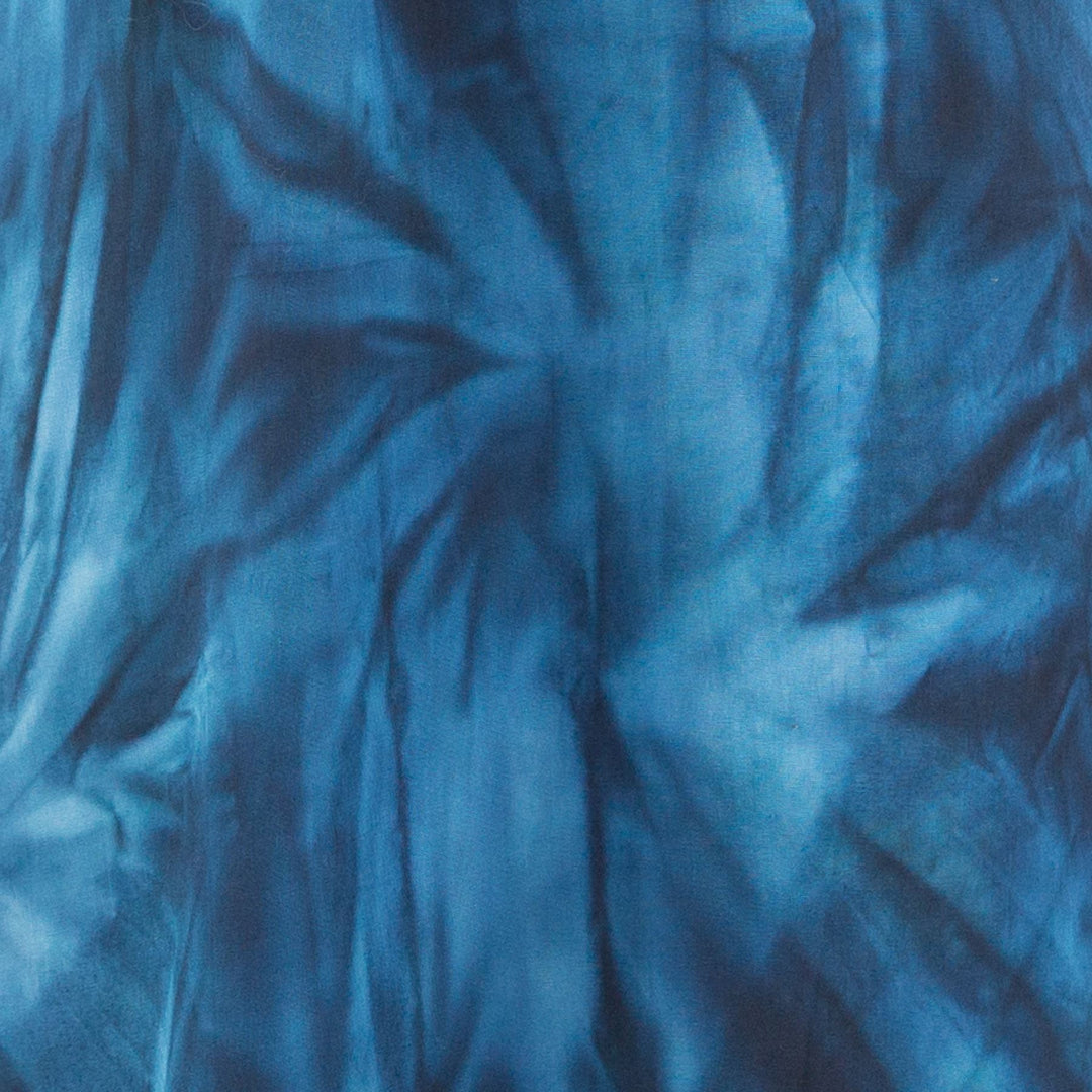 Shirred Comfy Dress - Feathers Blue