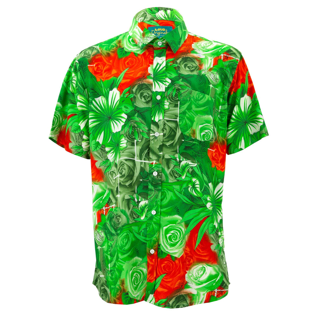 Regular Fit Short Sleeve Shirt - Roses