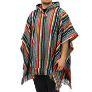 Brushed Cotton Hooded Poncho - Mexican Diamond