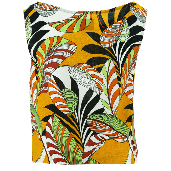 Box Top - Tropical Leaf Ochre