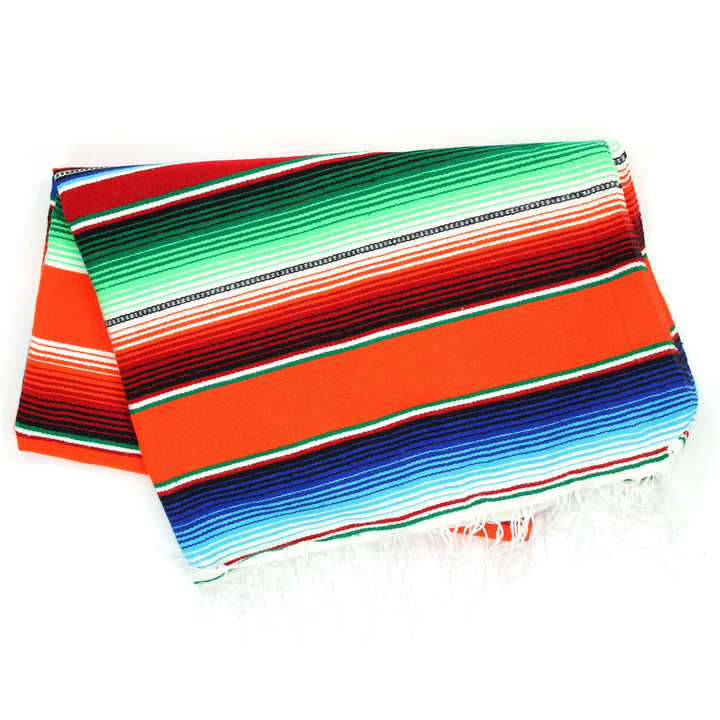 Handwoven Mexican Serape Small 192cm x 88cm - Orange