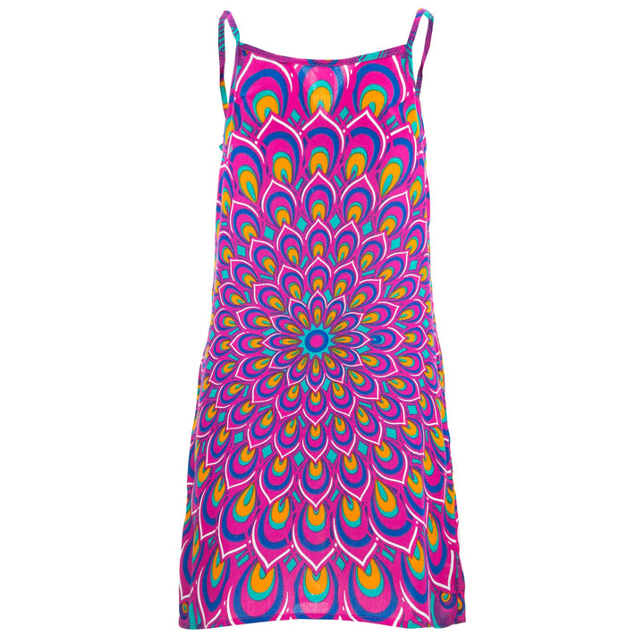 Strappy Dress - Peacock Mandala Pink