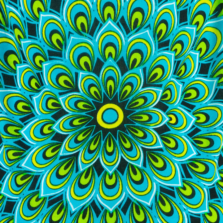 Strappy Dress - Peacock Mandala Blue Lime