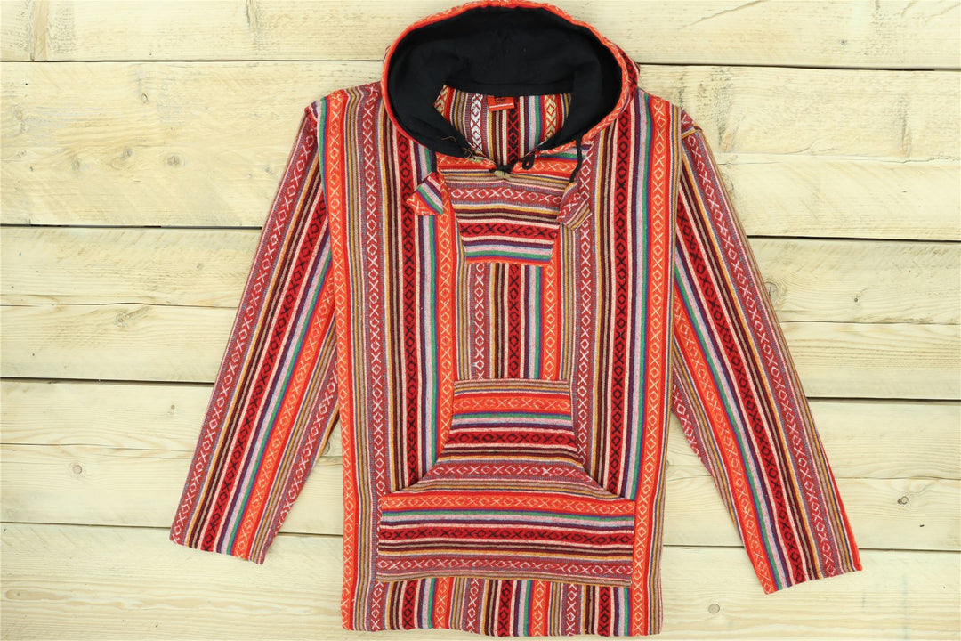 Brushed Gheri Cotton Baja Hoodie - Blood Orange