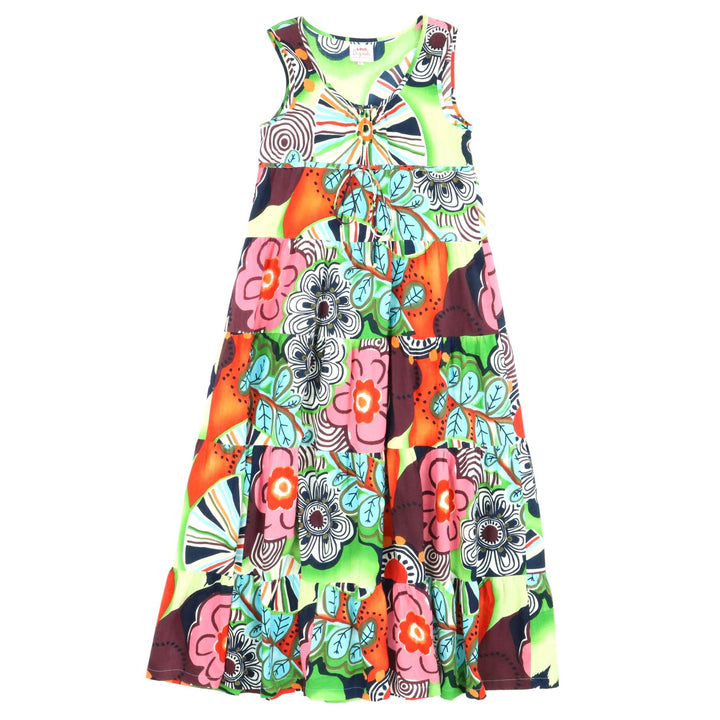 Waisted Maxi Dress - Floral Fairground