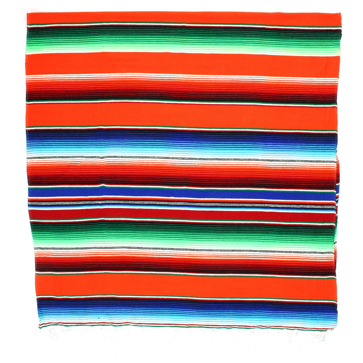 Handwoven Mexican Serape Small 192cm x 88cm - Orange