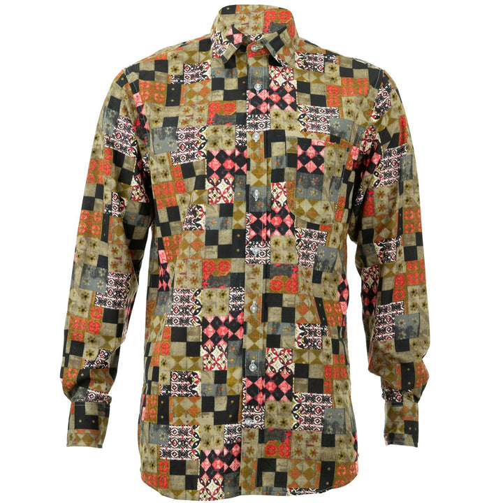 Regular Fit Long Sleeve Shirt - Patchwork