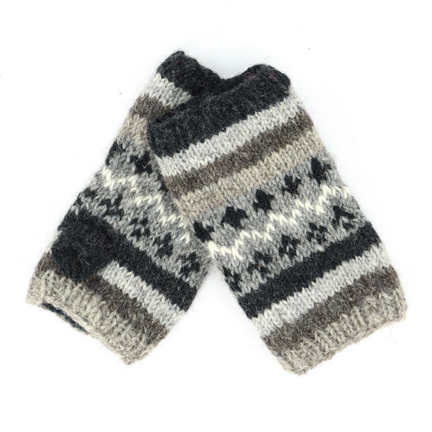 Hand Knitted Wool Arm Warmer - 17 Grey
