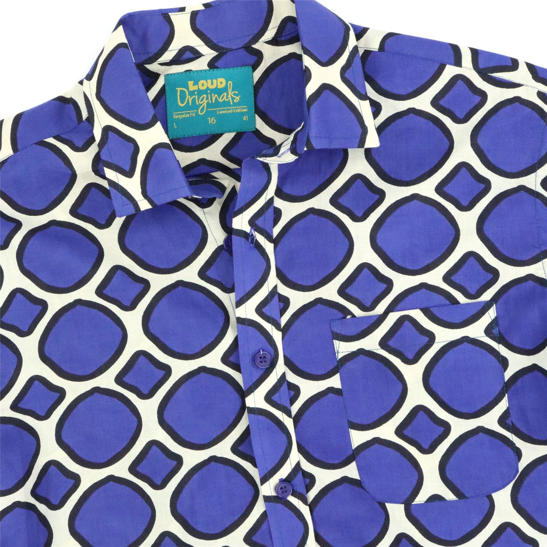 Regular Fit Short Sleeve Shirt - Indigo Echo