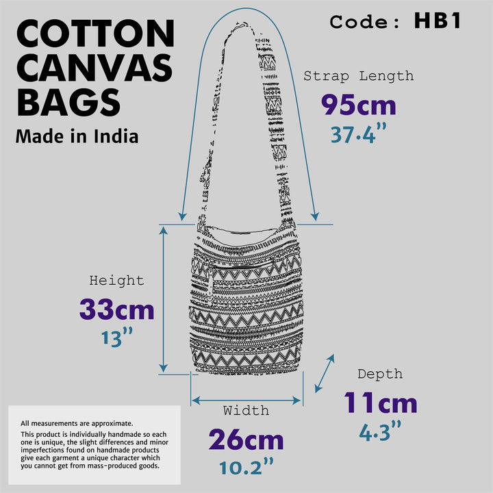 Diamond Pattern Canvas Sling Shoulder Bag - Black Blue