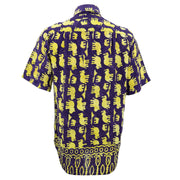Regular Fit Short Sleeve Shirt - Herd of Elephants - Purple