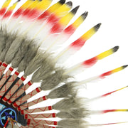 Native Amercian Chief Headdress - Red Yellow & Black