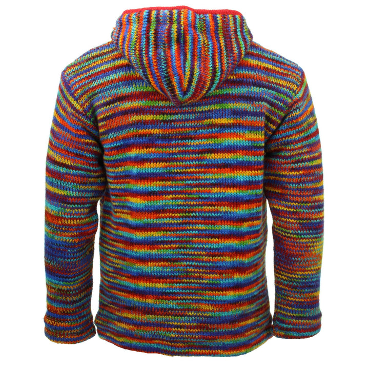 Hand Knitted Wool Hooded Jacket Cardigan - SD Rainbow