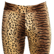 Velvet Flares Trousers - Leopard