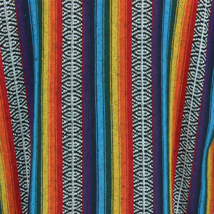 Woven Cotton Grandad Shirt - Rainbow