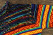 Hand Knitted Wool Jumper - SD Black Rainbow Orange