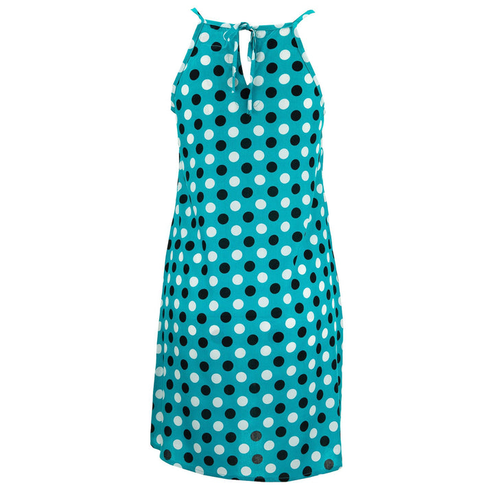 Strappy Dress - Turquise Polka Dots