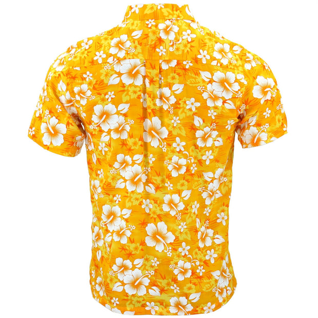 Short Sleeve Hawaiian Shirt - Yellow