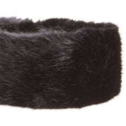 Elasticated Faux Fur headband with fleece lining - Black