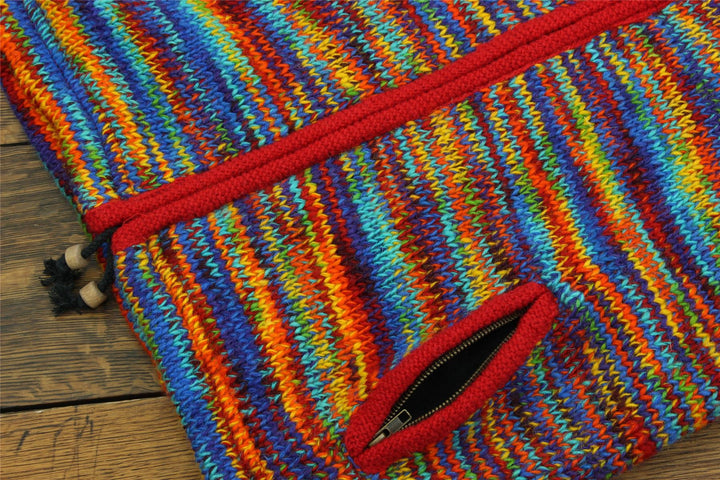 Hand Knitted Wool Hooded Jacket Cardigan - SD Rainbow